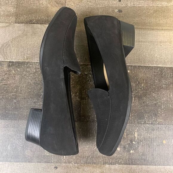 Trotters Women’s Size 12 Monarch Round Toe Loafers Black Suede Block Heel Shoes - Picture 9 of 11